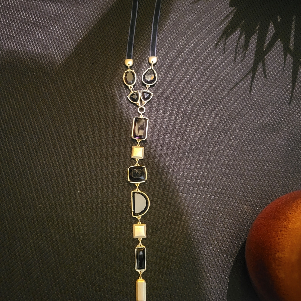 Chico's Black and Gold Geometric Necklace